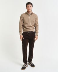 schmal geschnittene cord-chinos – dunkelbraun