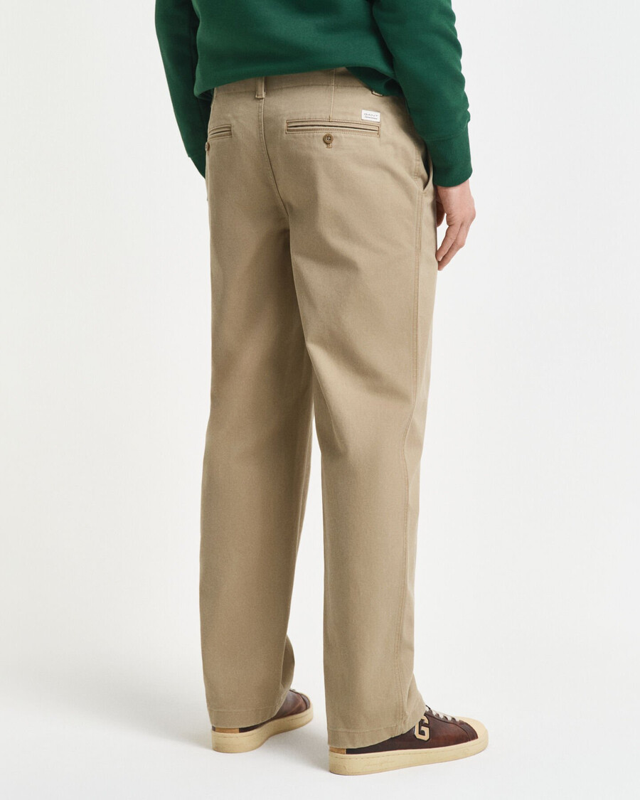 chinos aus baumwoll-twill in bequemer passform – helltaupe