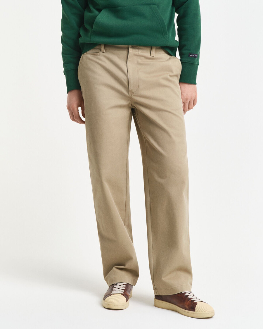 chinos aus baumwoll-twill in bequemer passform – helltaupe