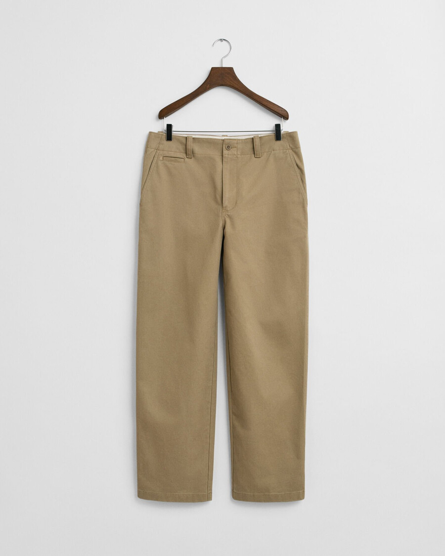 chinos aus baumwoll-twill in bequemer passform – helltaupe