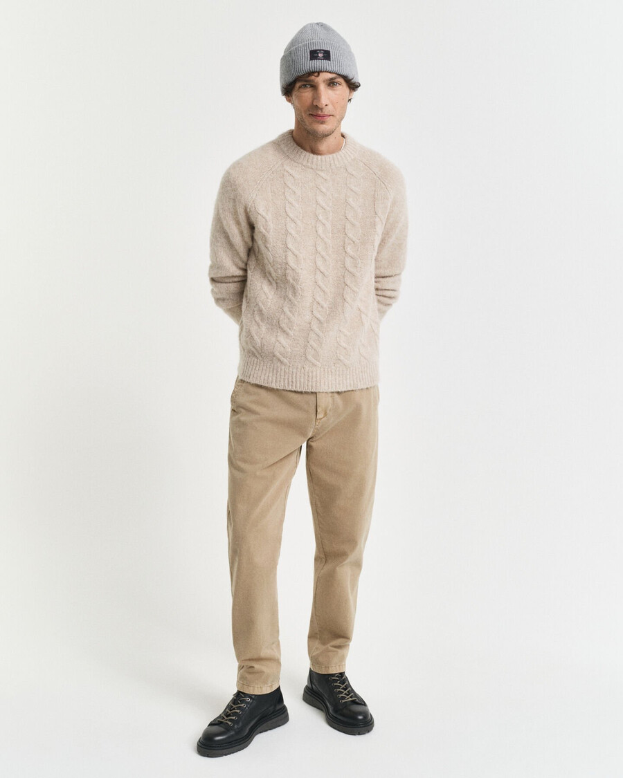 regular fit schmal zulaufende chinos aus Überschussware – helltaupe