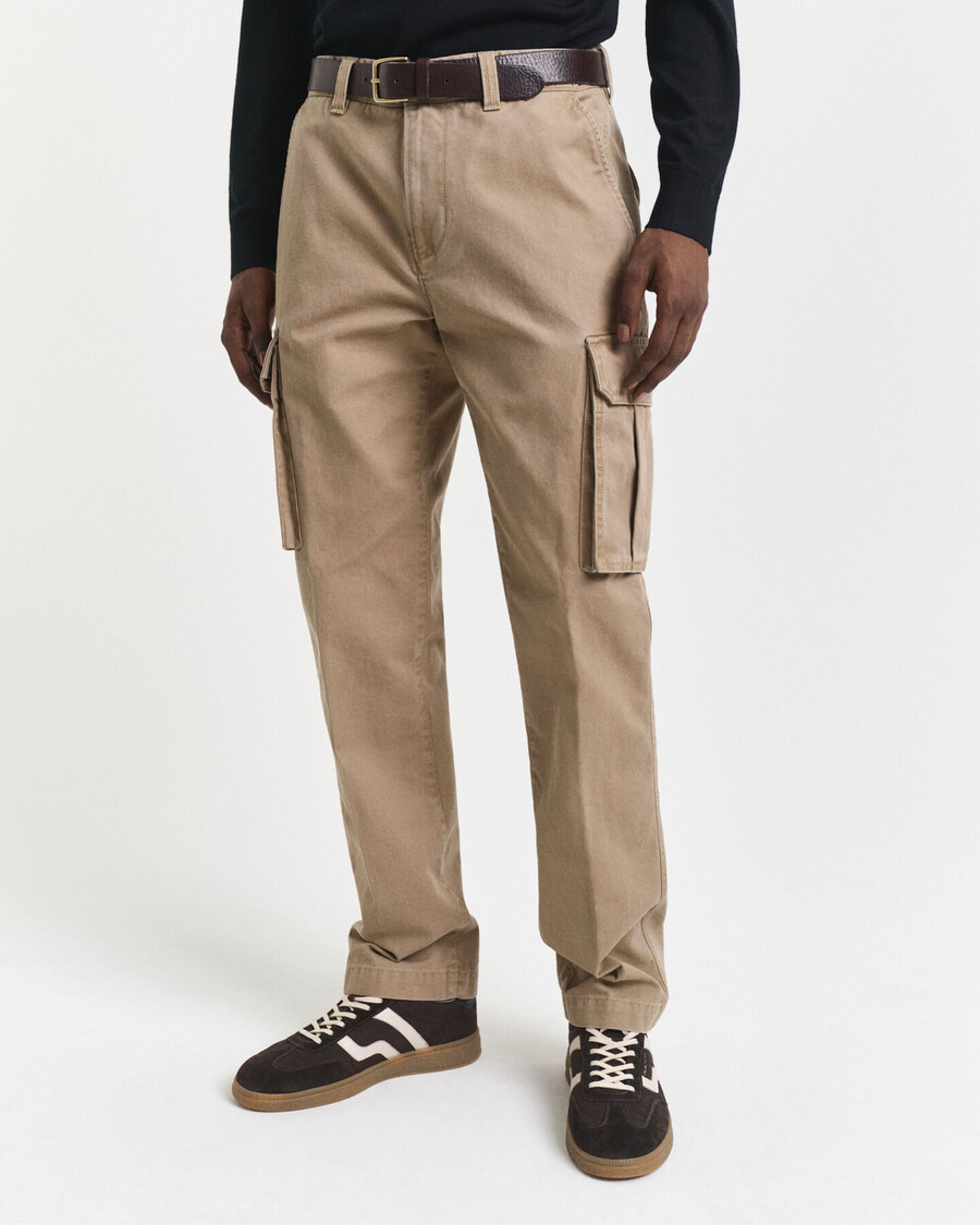 cargohose aus baumwolltwill in regulärer passform – helltaupe