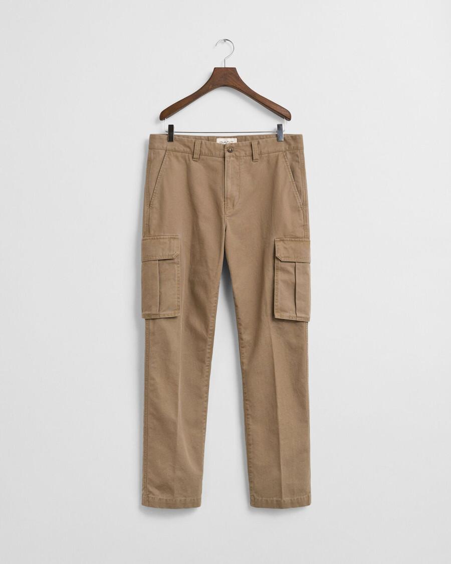 cargohose aus baumwolltwill in regulärer passform – helltaupe