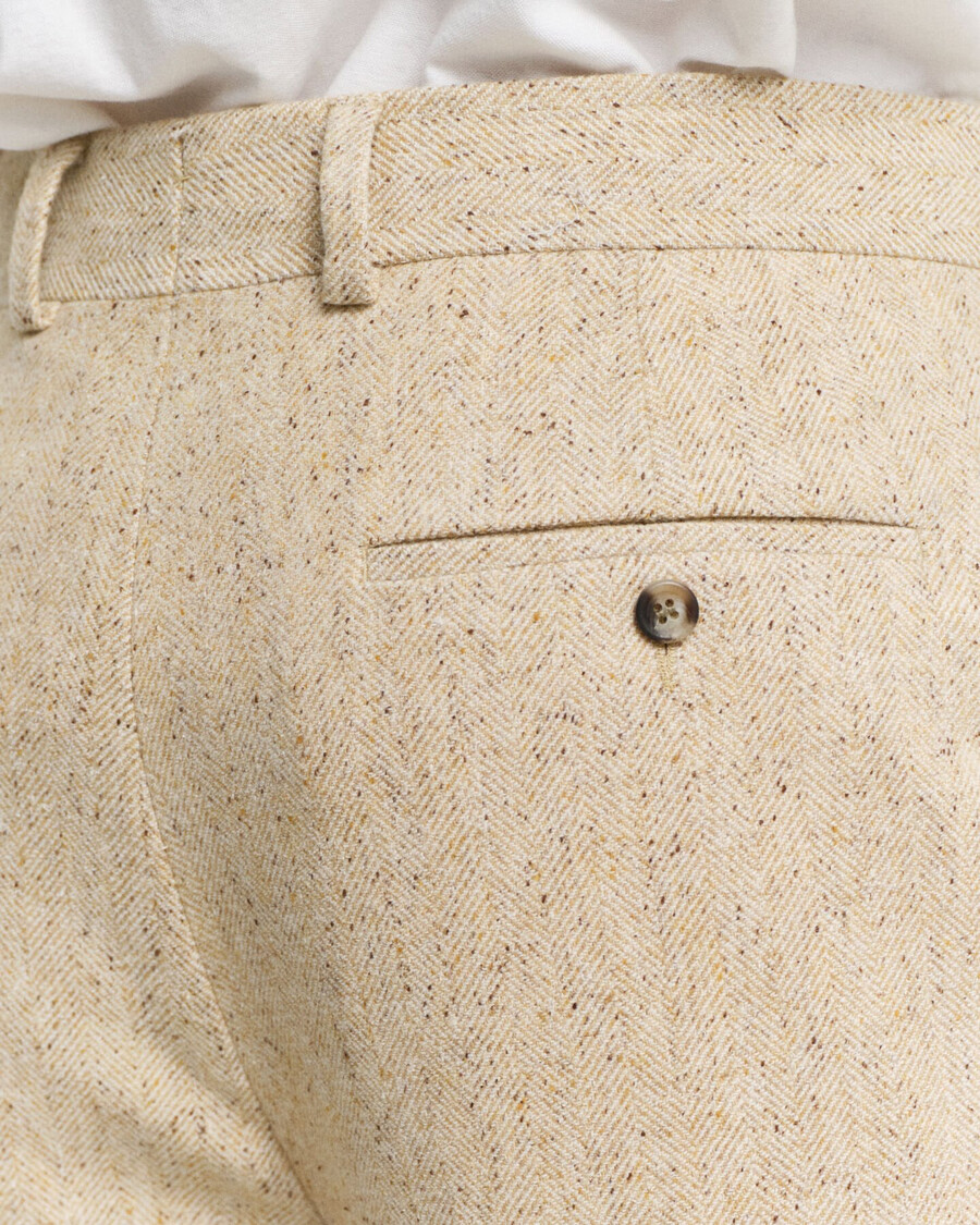 nepps anzughose mit fischgrätmuster in entspannter passform – betonbeige