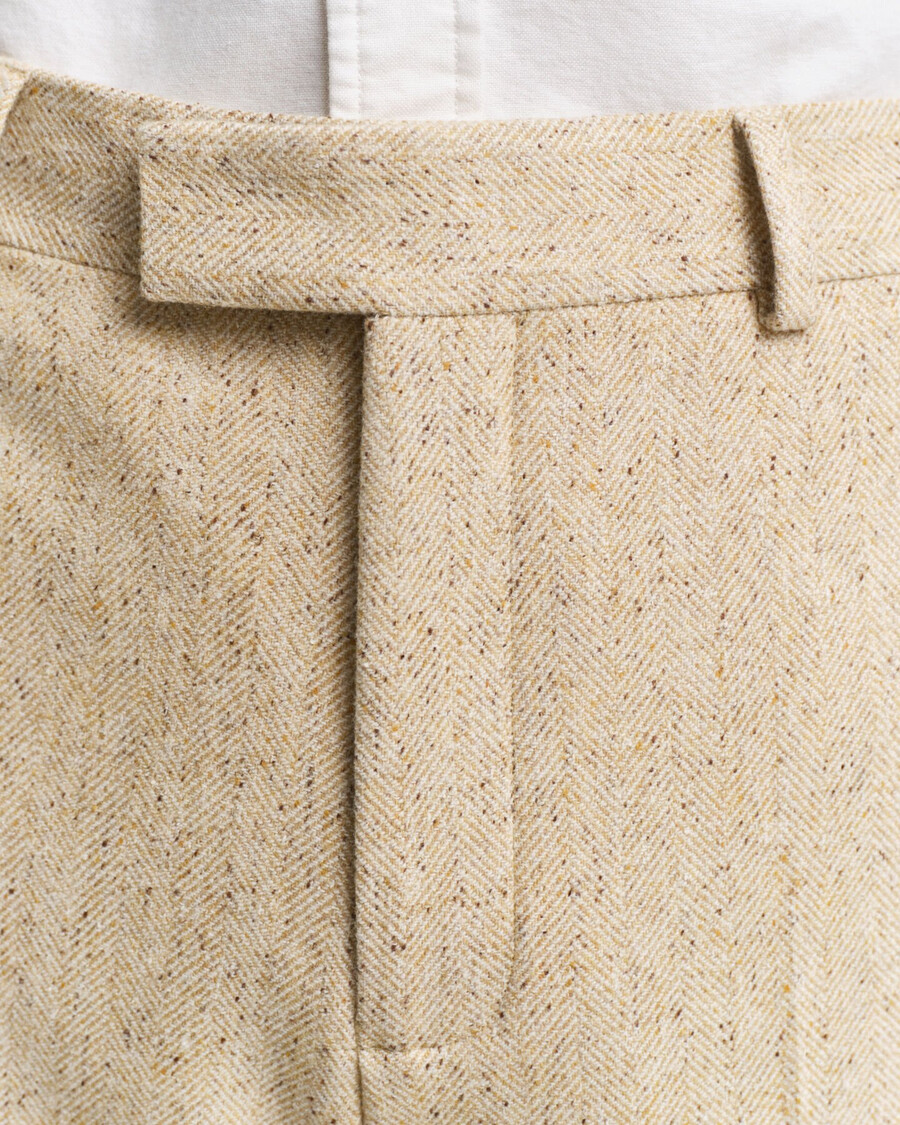 nepps anzughose mit fischgrätmuster in entspannter passform – betonbeige