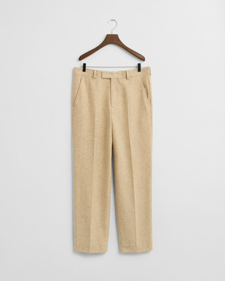 nepps anzughose mit fischgrätmuster in entspannter passform – betonbeige