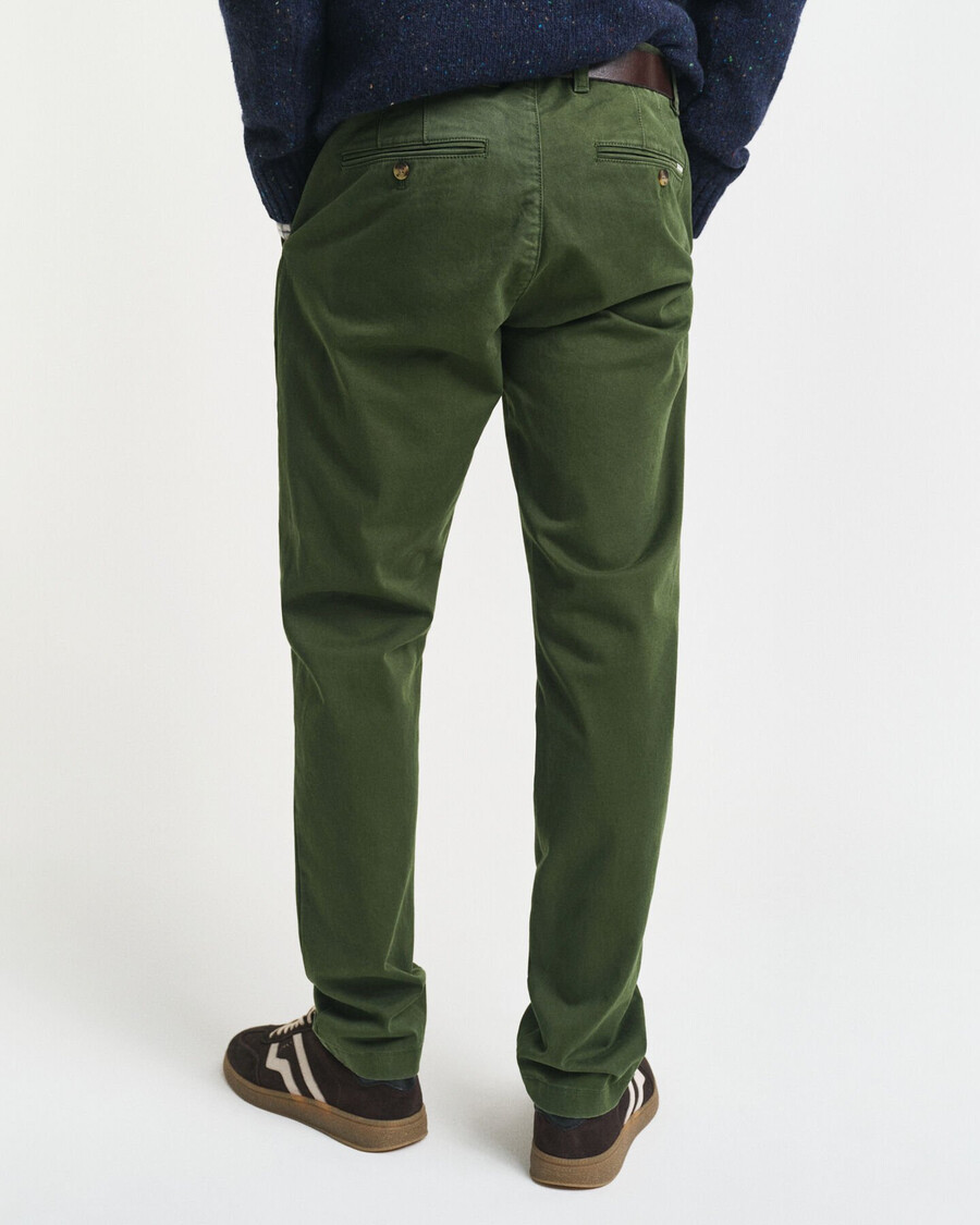 slim fit super comfort chinos – country green