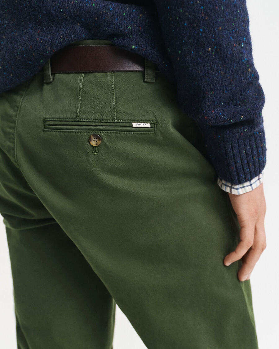 slim fit super comfort chinos – country green