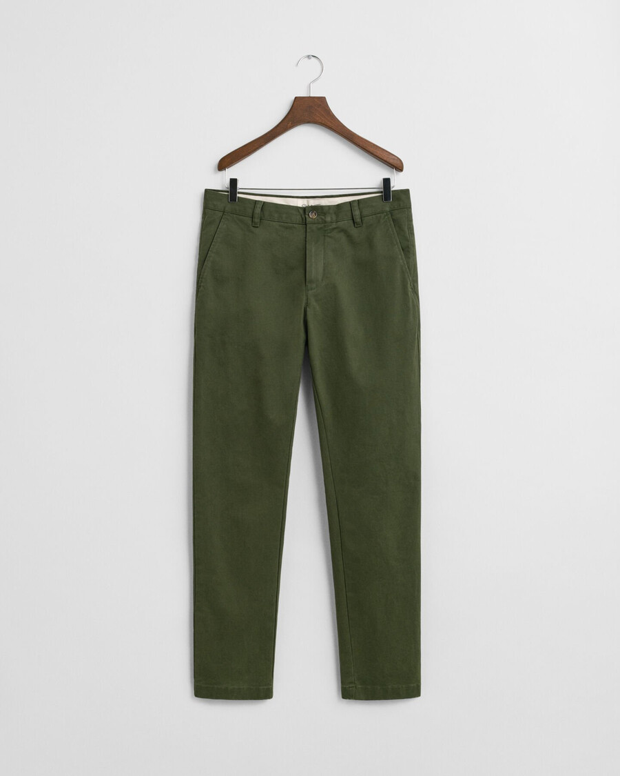 slim fit super comfort chinos – country green