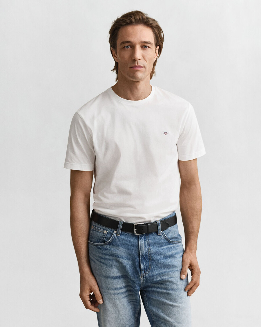 regular fit shield t-shirt – weiß