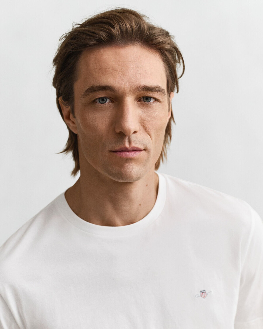 regular fit shield t-shirt – weiß