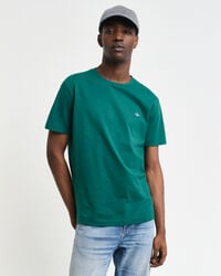 regular fit shield t-shirt – dunkelwaldgrün