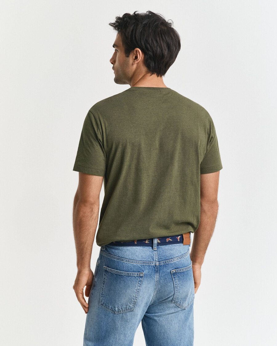 regular fit shield t-shirt – khakigrün meliert