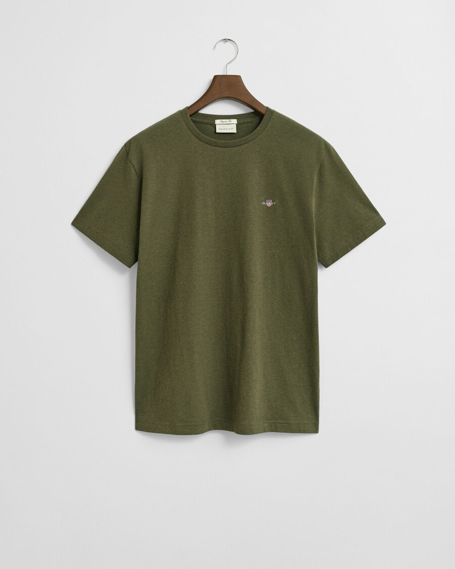 regular fit shield t-shirt – khakigrün meliert