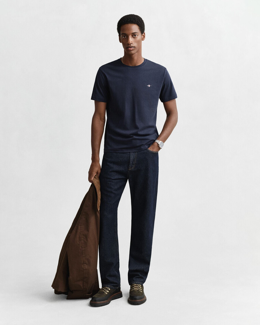 regular fit shield t-shirt – abendblau