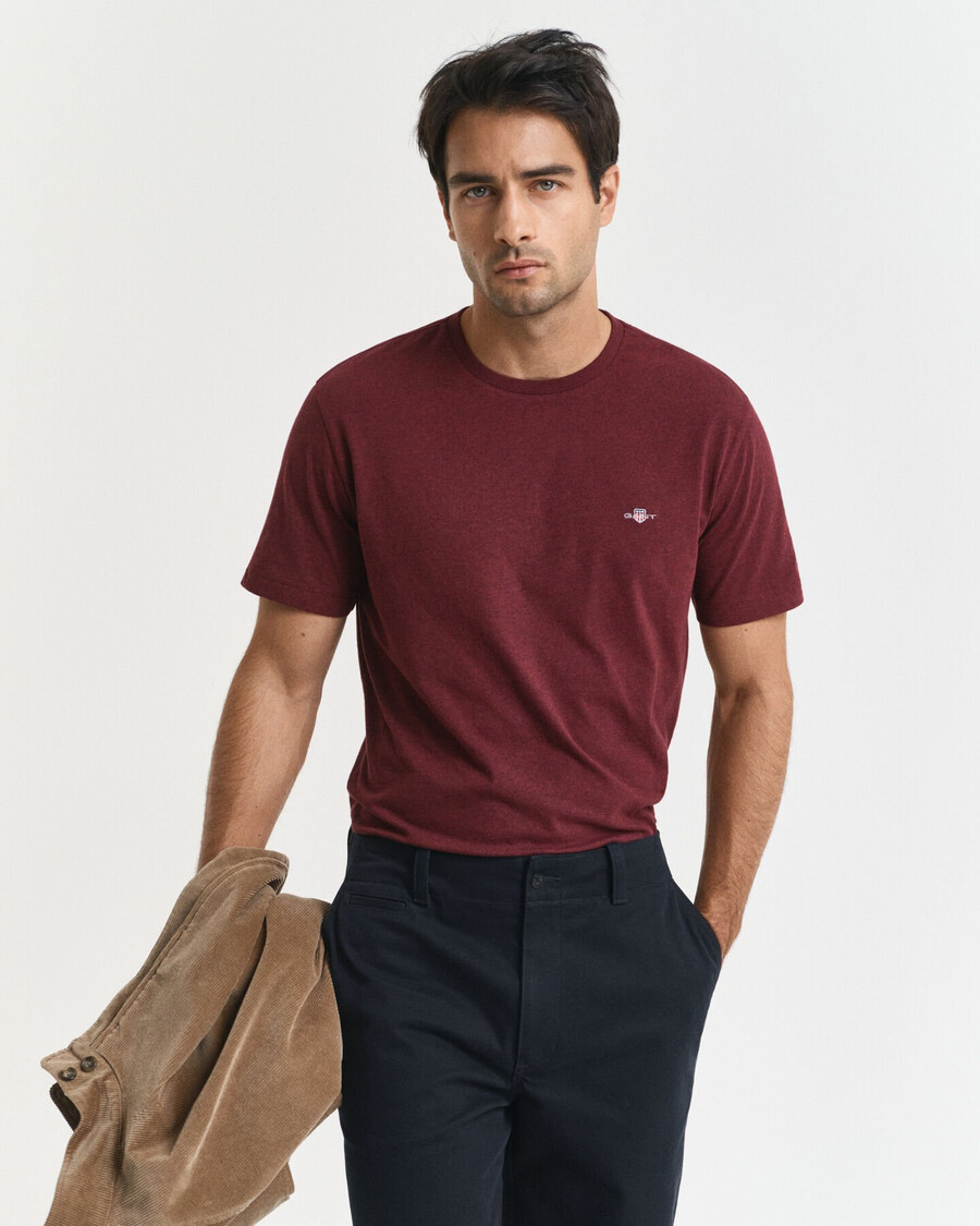 regular fit shield t-shirt – bordeaux melange
