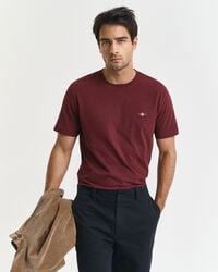 regular fit shield t-shirt – bordeaux melange