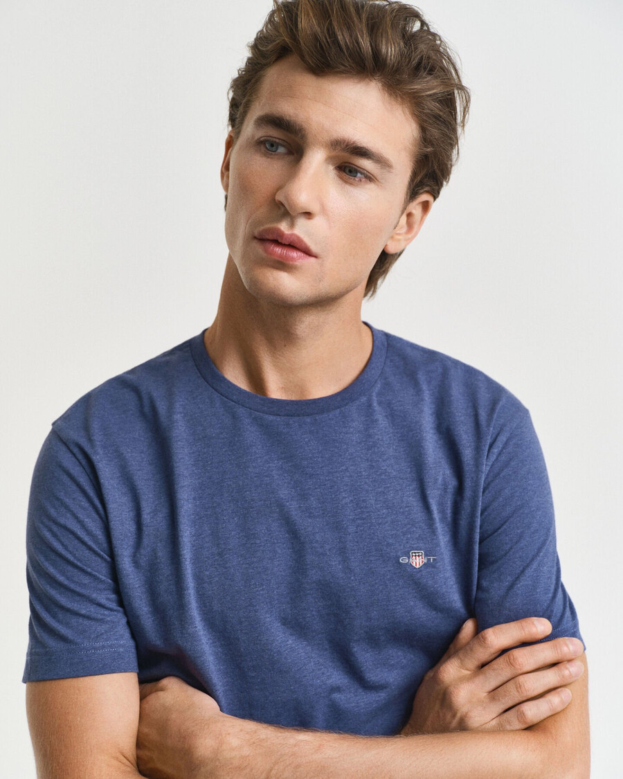 regular fit shield t-shirt - dunkelblau meliert