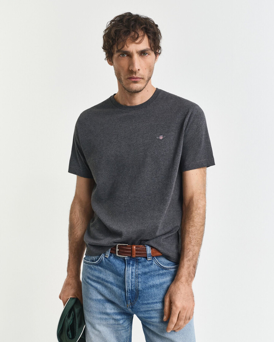regular fit shield t-shirt – anthrazitmeliert