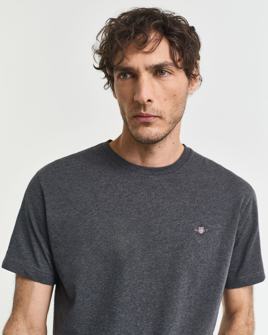 regular fit shield t-shirt – anthrazitmeliert