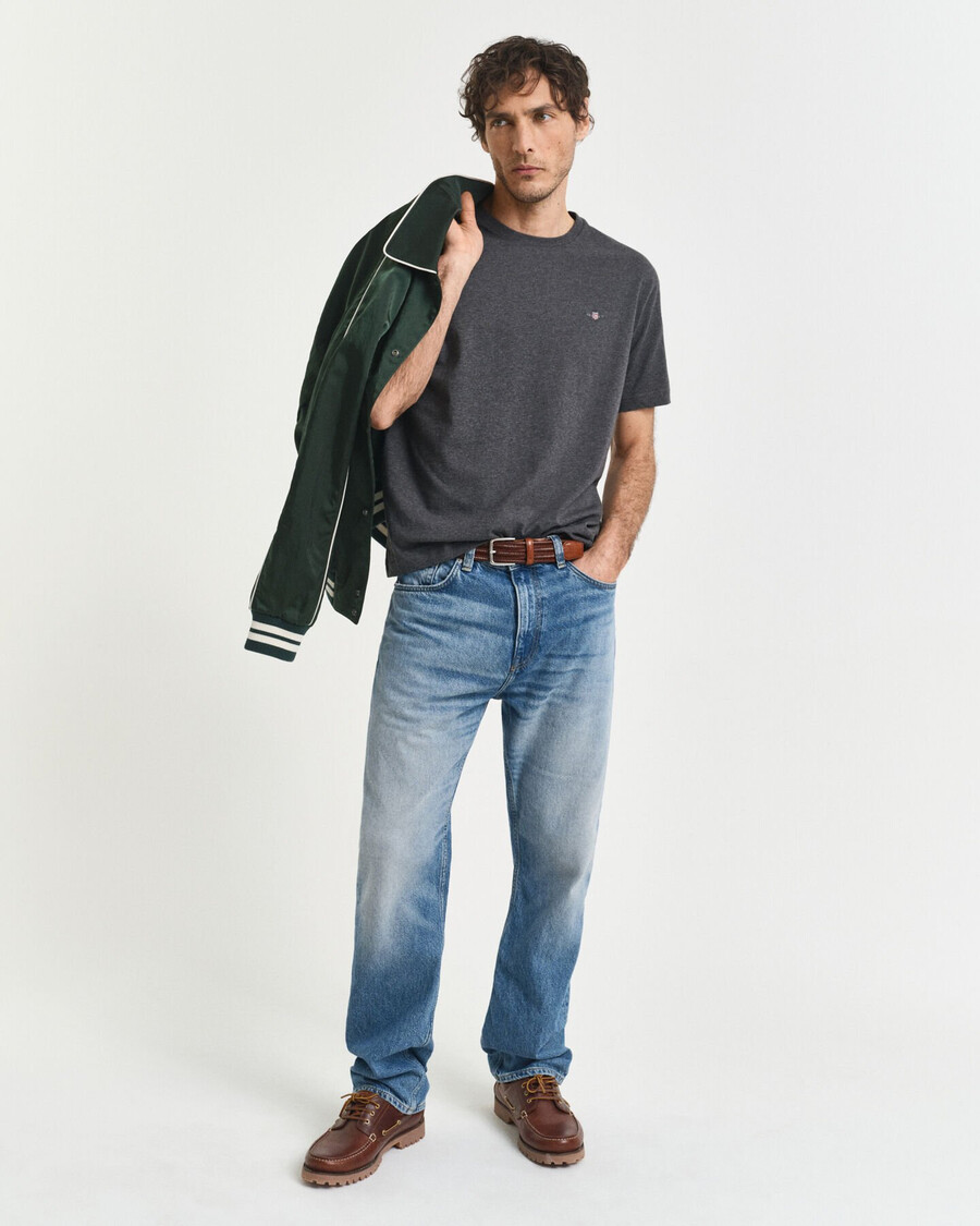 regular fit shield t-shirt – anthrazitmeliert