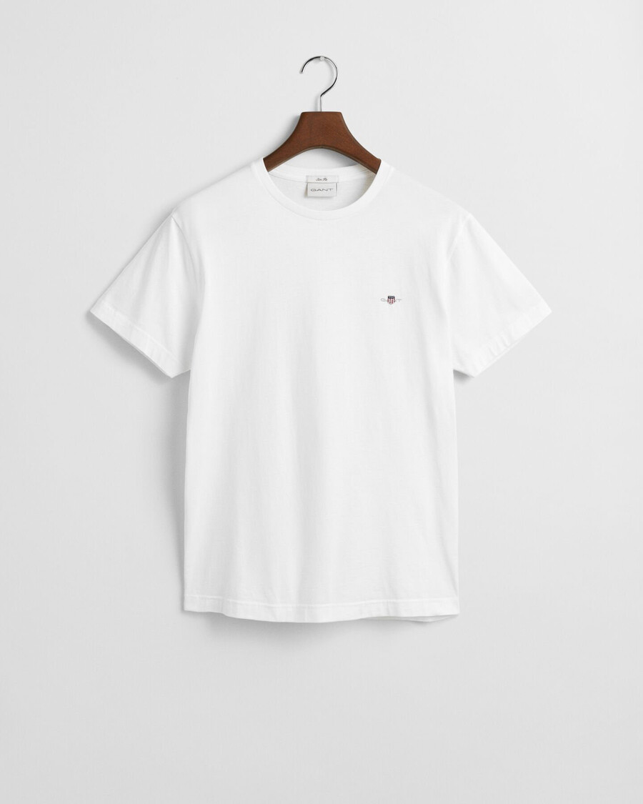 schmal geschnittenes shield-t-shirt – weiß