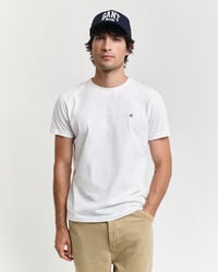 schmal geschnittenes shield-t-shirt – weiß