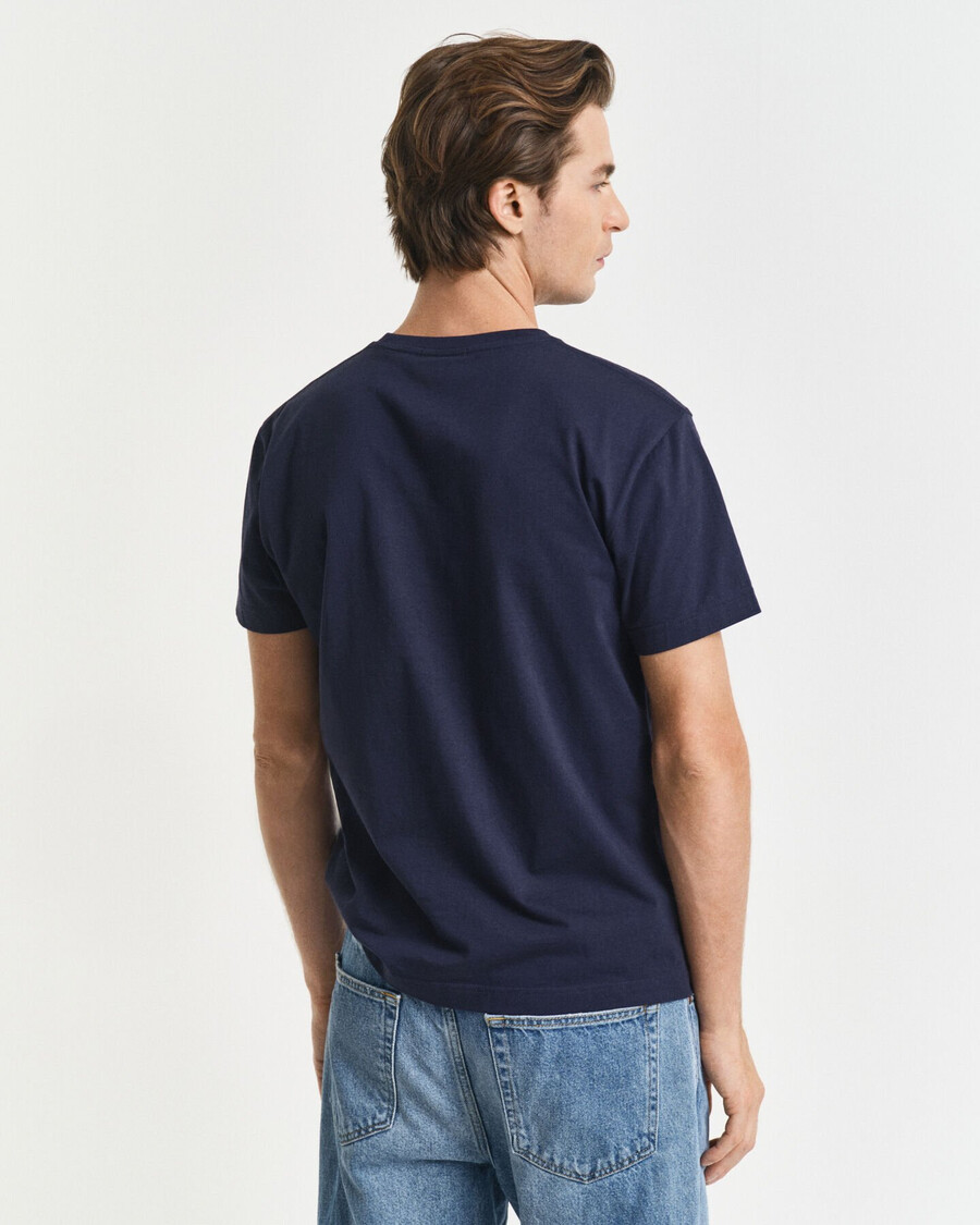 schmal geschnittenes shield-t-shirt – abendblau