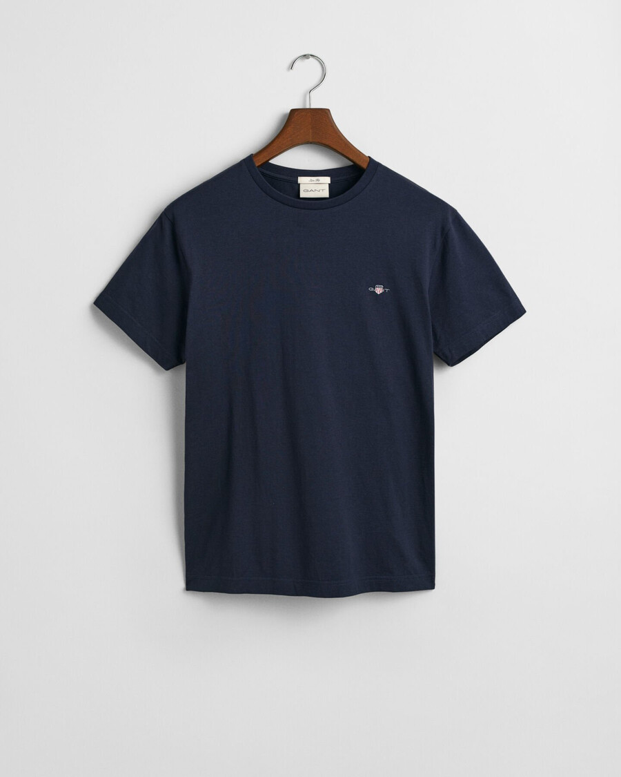 schmal geschnittenes shield-t-shirt – abendblau