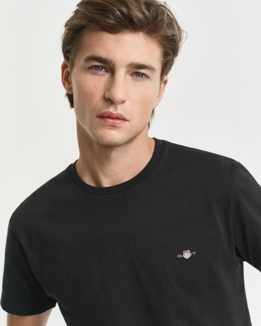 slim fit shield t-shirt – schwarz