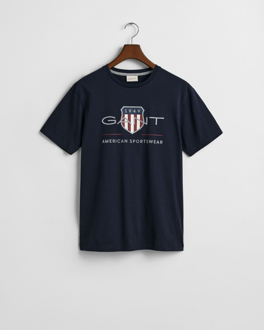 archive shield t-shirt – abendblau