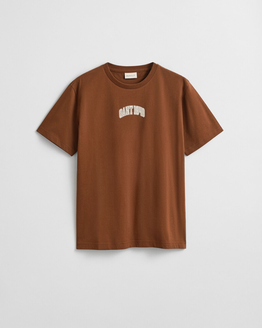 1949 grafik-t-shirt – mahagonibraun