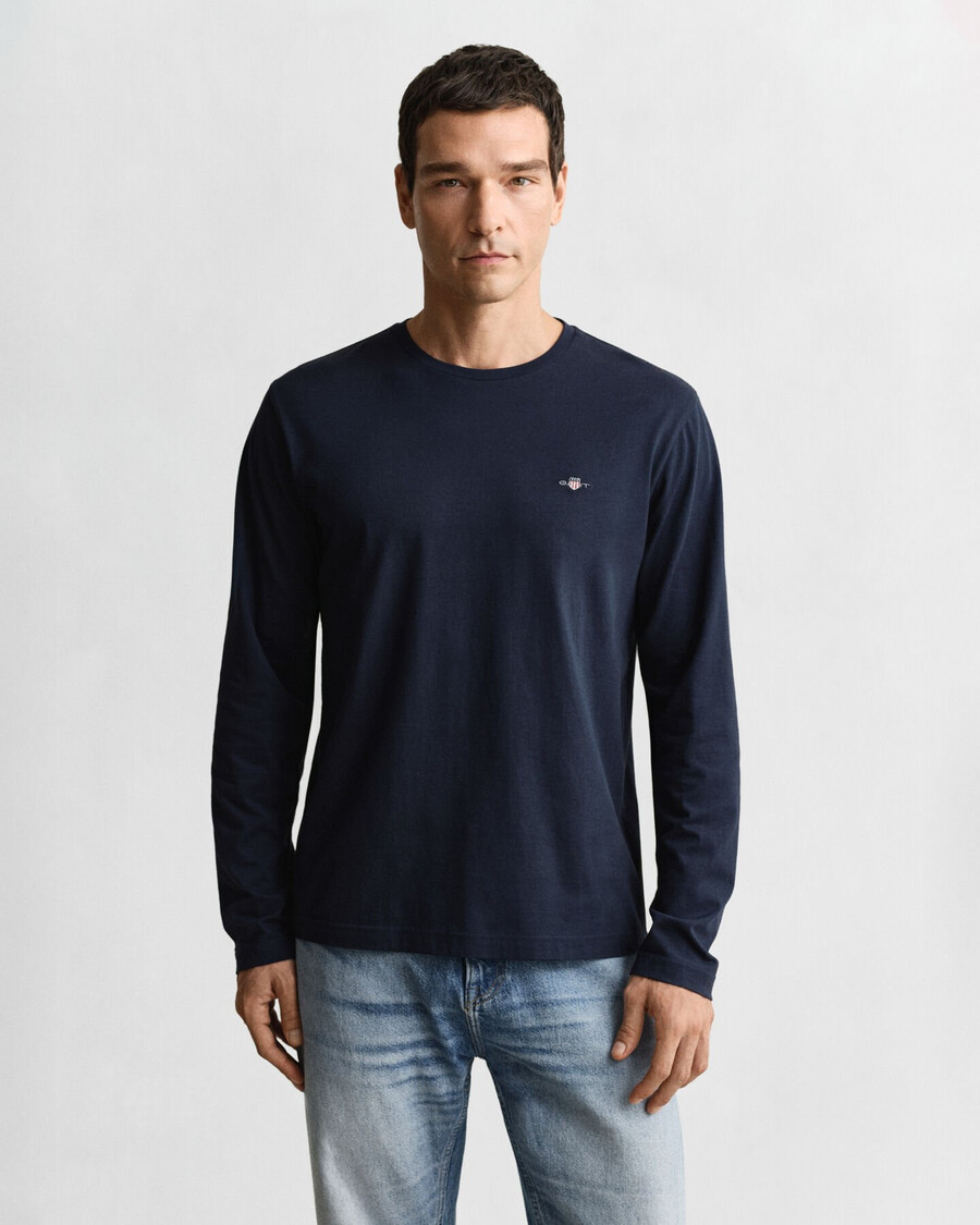 shield langarm-t-shirt – abendblau