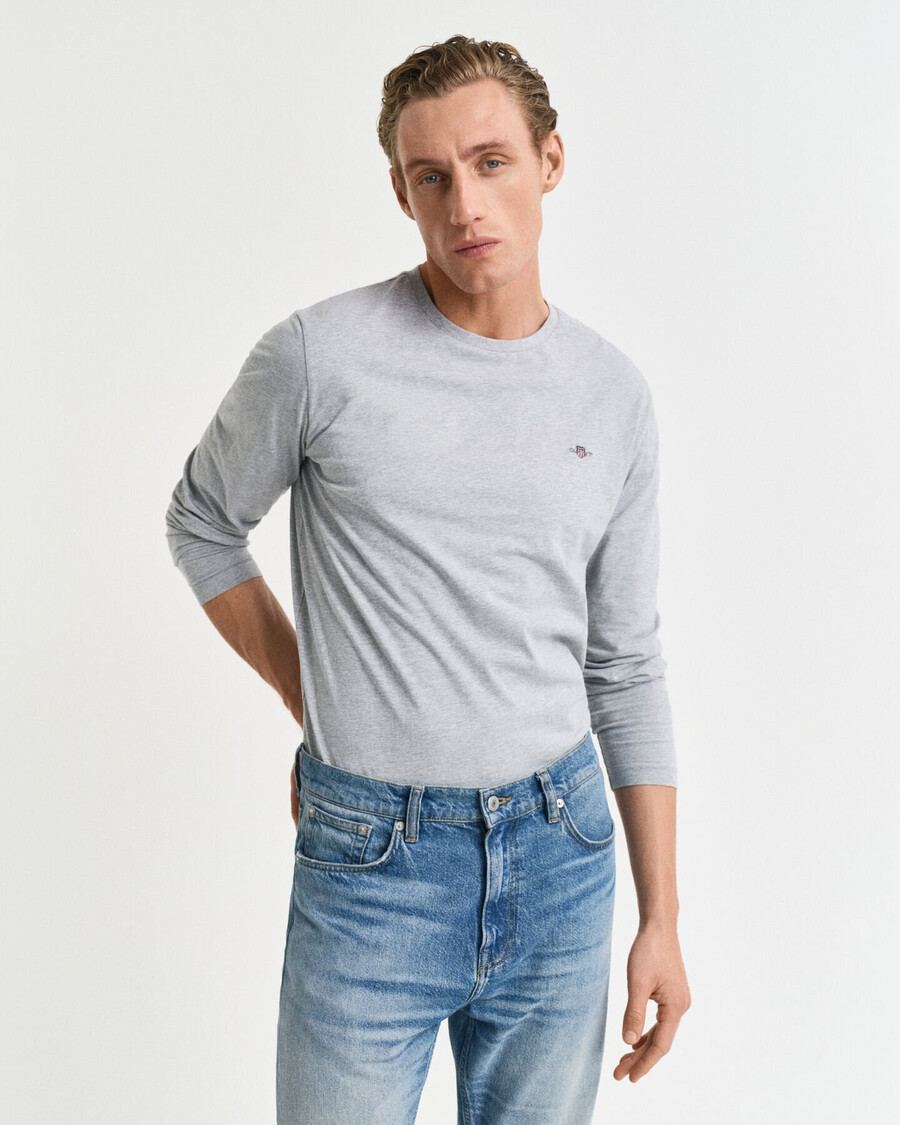 shield langarm-t-shirt – grau meliert
