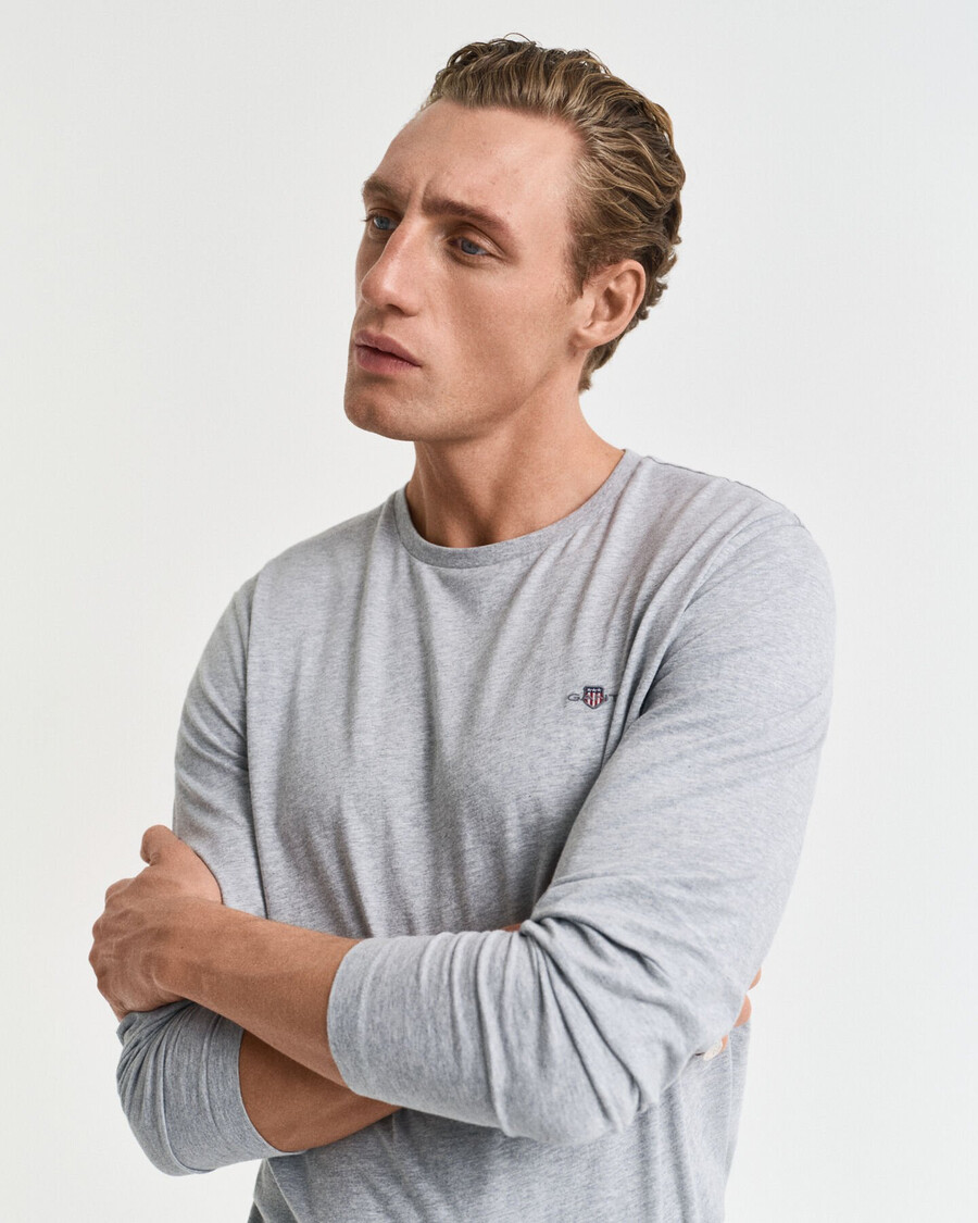 shield langarm-t-shirt – grau meliert