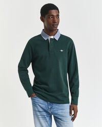 chambray-kragen-rugbyjacke – tartangrün