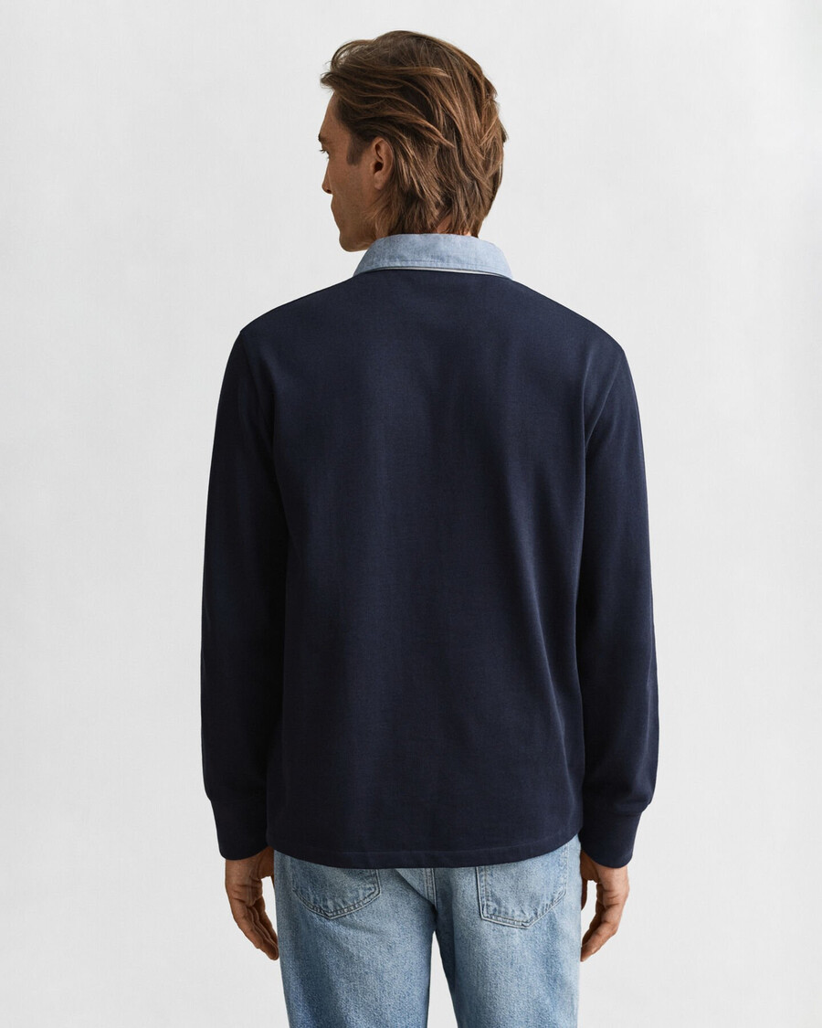chambray-kragen schweres rugger-gewand – abendblau