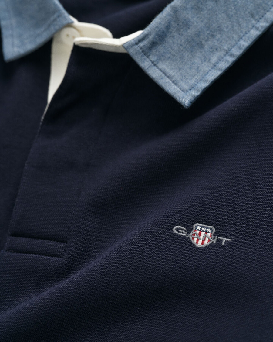 chambray-kragen schweres rugger-gewand – abendblau