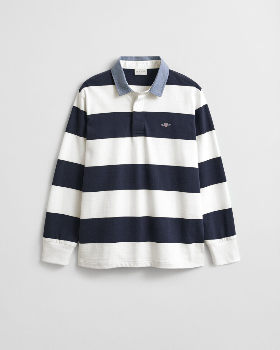 chambray-kragen-streifen-schwergewebe - eierschale