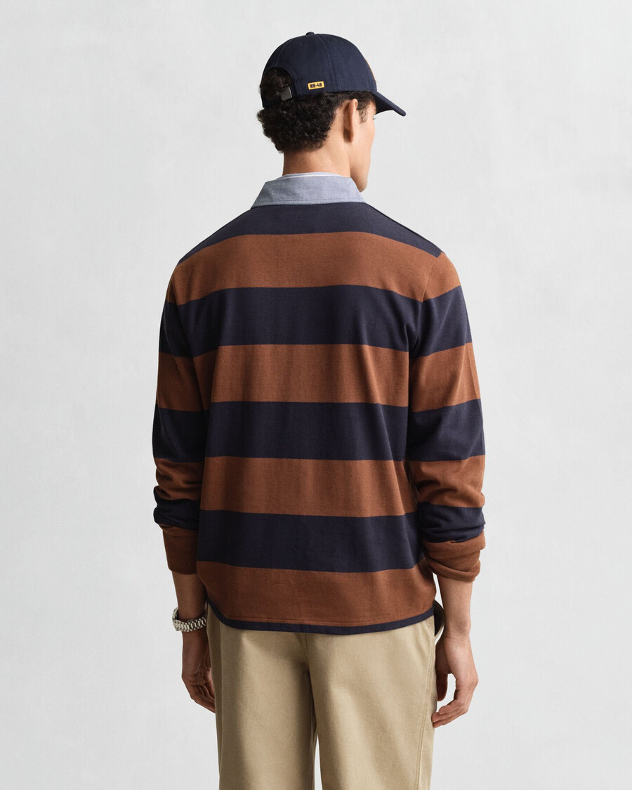 chambray-streifen-deckfell für schwere teppiche - mahagonibraun