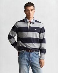 chambray-kragen-streifen-schwergewebe - graumeliert