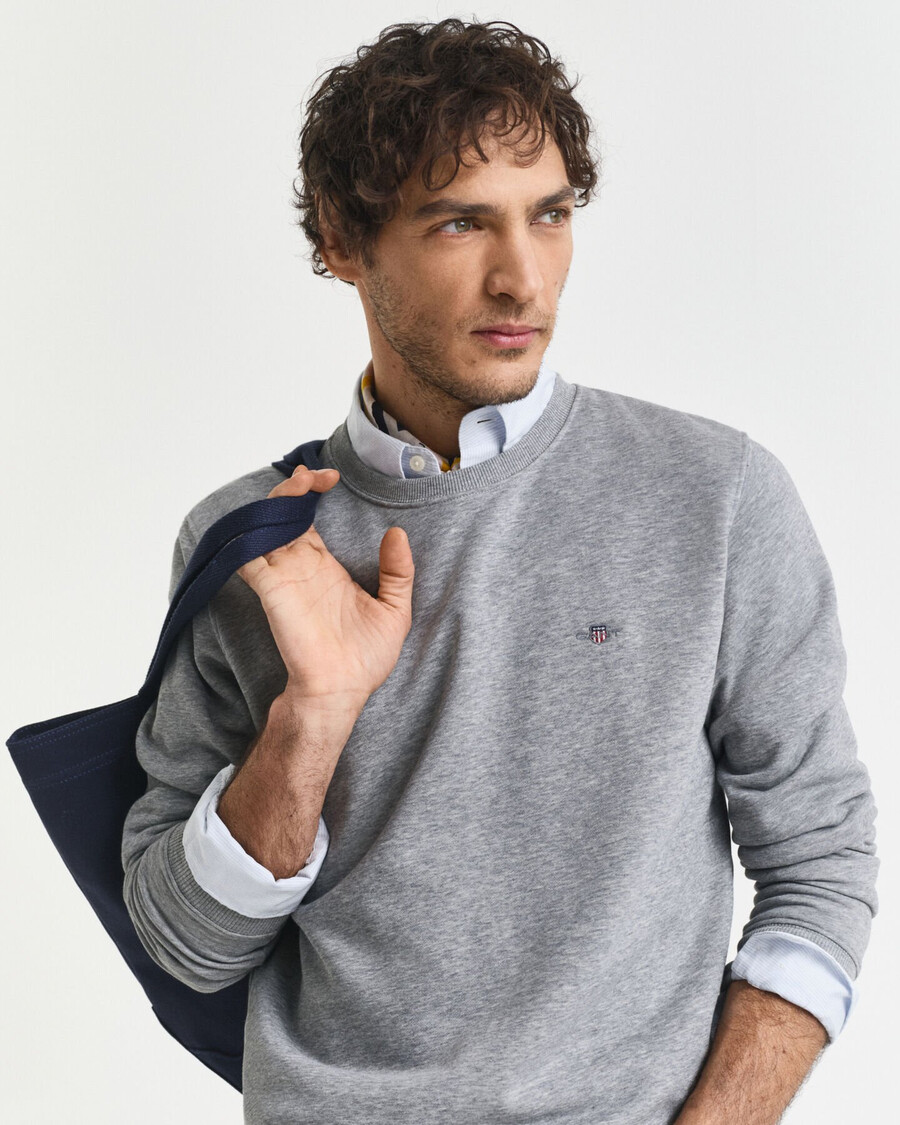 shield rundhals-sweatshirt – grau meliert