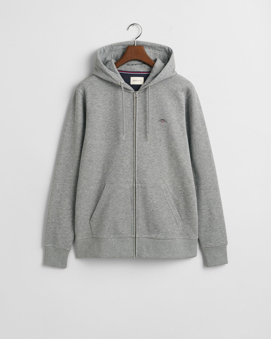 shield zip hoodie - grau meliert