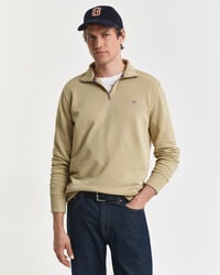 shield halfzip sweatshirt – woody beige