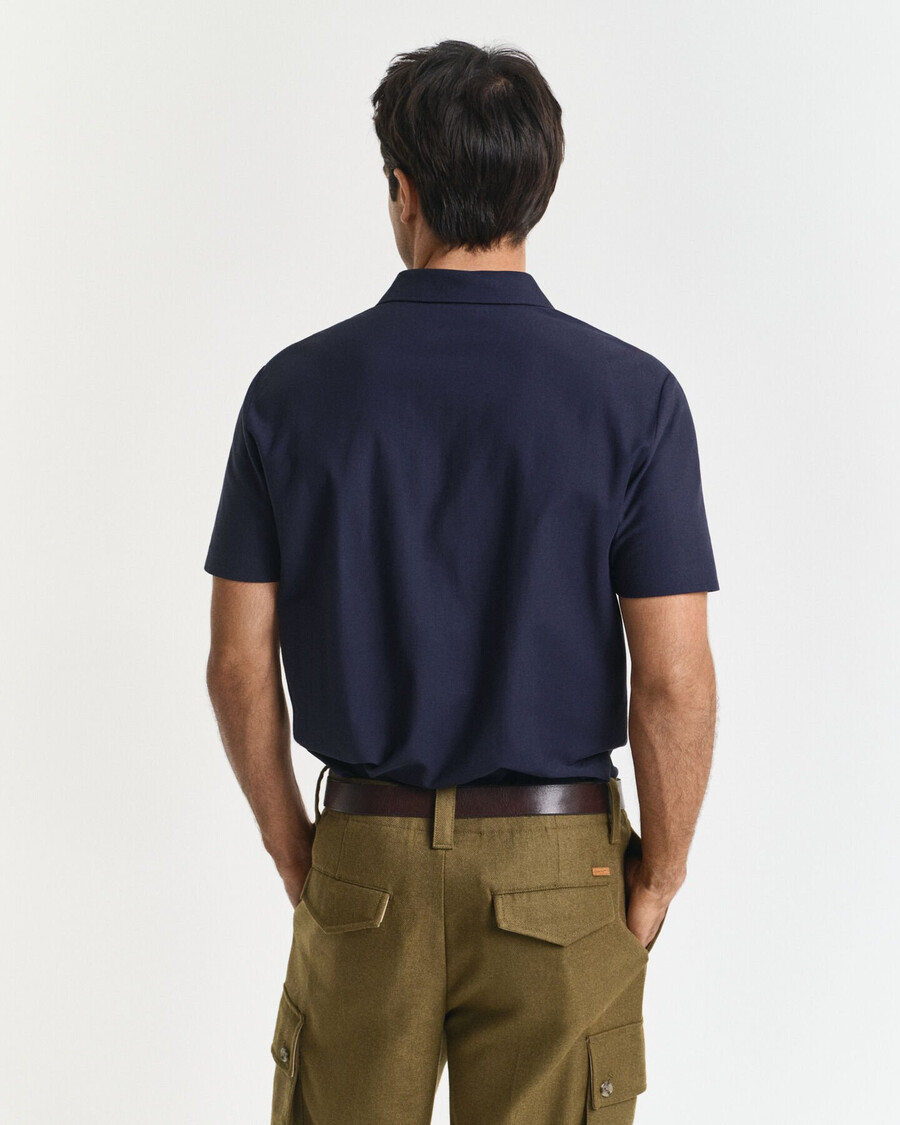 poloshirt aus twill-struktur – abendblau