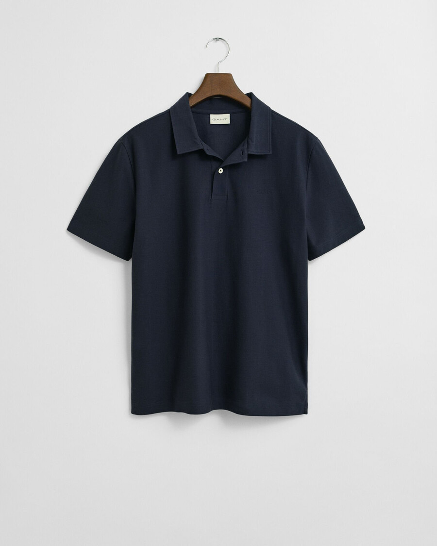 poloshirt aus twill-struktur – abendblau