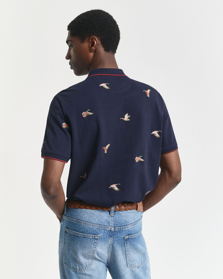 besticktes poloshirt – abendblau
