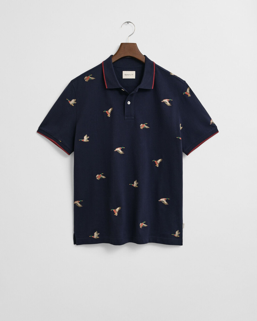 besticktes poloshirt – abendblau