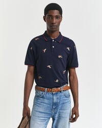 besticktes poloshirt – abendblau