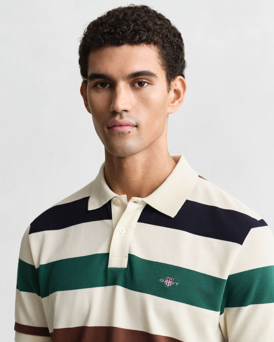 gestreiftes poloshirt – creme